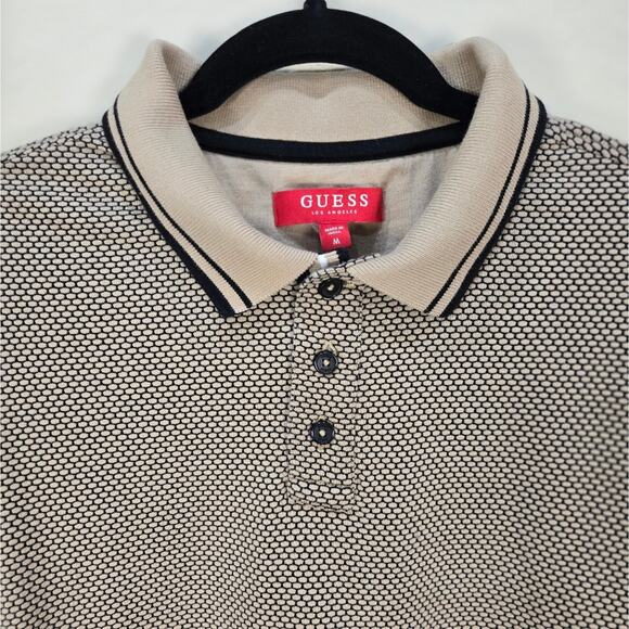 Guess Men's Black and Cream Polo Shirt - Picture 2 of 8